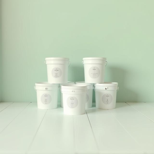 Eco-friendly paint buckets with zero VOC label